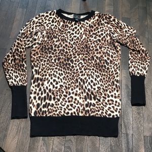 Cheetah knit lightweight pullover sweater